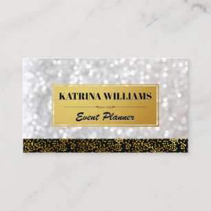 Tarjeta De Visita Elegantes espectros dorados con glamour bokeh