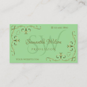 Tarjeta De Visita Elegantes esquinas doradas de los Ornatos Iniciale