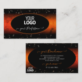 Tarjeta De Visita Elegantes estrellas de Purpurina negro de mármol N