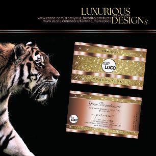 Tarjeta De Visita Elegantes estrellas Purpurinas de oro añaden Rosa 