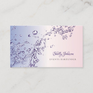 Tarjeta De Visita Elegantes eventos de salpicaduras rosadas y morada