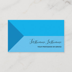 Tarjeta De Visita Elegantes formas minimalistas de triángulo azul ín