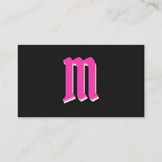 Tarjeta De Visita Elegantes formas rosadas sobre el efecto 3d del mo (Anverso)