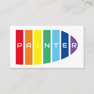 Tarjeta De Visita Elegantes franjas de colores de arcoíris de Pintor