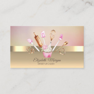 Tarjeta De Visita Elegantes herramientas de panadería chic modernas