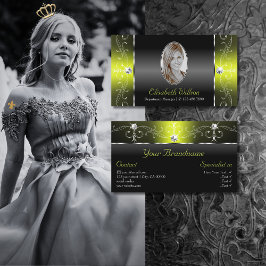 Tarjeta De Visita Elegantes joyas de contrabando de amarillo negro c