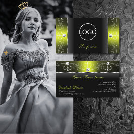 Tarjeta De Visita Elegantes joyas de contrabando negro y amarillo añ