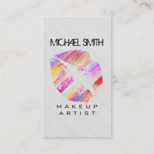 Tarjeta De Visita Elegantes labios maquillaje Artista Aspecto de mad