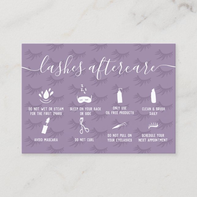 Tarjeta De Visita Elegantes latigazos después de cuidar ilustracione (Anverso)