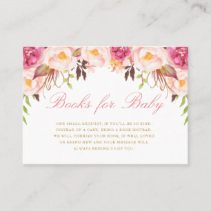 Tarjeta De Visita elegantes libros florales para bebé