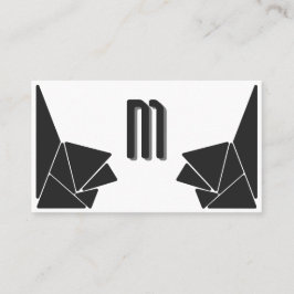 Tarjeta De Visita Elegantes mosaicos de triángulos grises en monogra