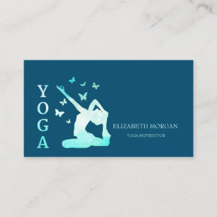 Tarjeta De Visita Elegantes mujeres profesionales Silhouette Yoga