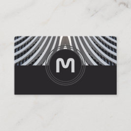 Tarjeta De Visita Elegantes ondas de arquitectura orgánica monogramo