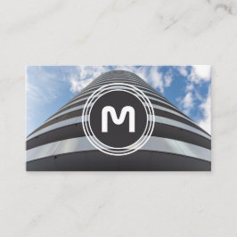 Tarjeta De Visita Elegantes ondas de arquitectura orgánica monogramo