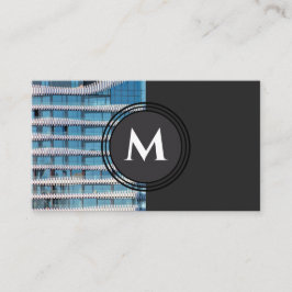 Tarjeta De Visita Elegantes ondas de arquitectura orgánica monogramo