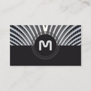 Tarjeta De Visita Elegantes ondas de arquitectura orgánica monogramo