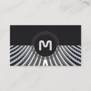 Tarjeta De Visita Elegantes ondas de arquitectura orgánica monogramo