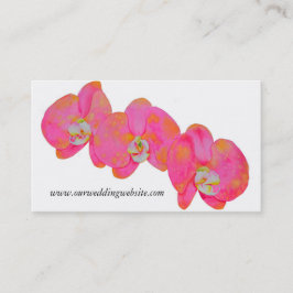 Tarjeta De Visita Elegantes orquídeas de acuarela rosa floral tropic