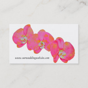 Tarjeta De Visita Elegantes orquídeas de acuarela rosa floral tropic