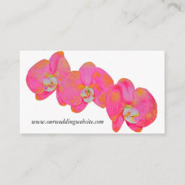 Tarjeta De Visita Elegantes orquídeas de acuarela rosa floral tropic