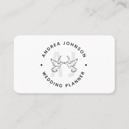 Tarjeta De Visita Elegantes palomas adoran a los pájaros Logo Monogr