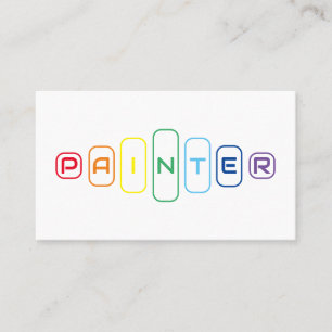 Tarjeta De Visita Elegantes pintores con letras de color arcoiris