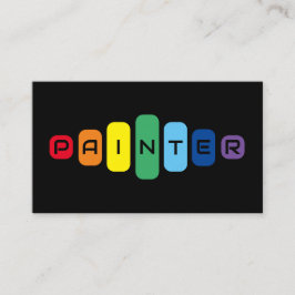 Tarjeta De Visita Elegantes pintores con letras de color arcoiris