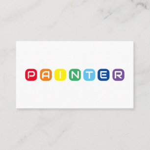 Tarjeta De Visita Elegantes pintores con letras de color arcoiris