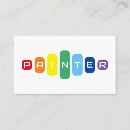 Tarjeta De Visita Elegantes pintores con letras de color arcoiris