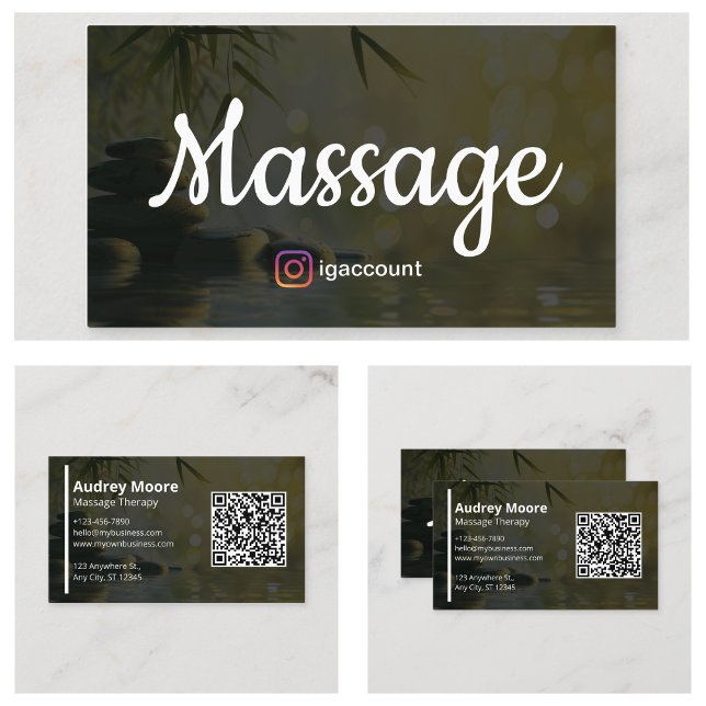 Tarjeta De Visita Elegantes plantillas de terapia de masaje (Elegant Massage Therapy Templates Business Card
)