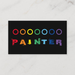 Tarjeta De Visita Elegantes puntos de color arcoiris pintores