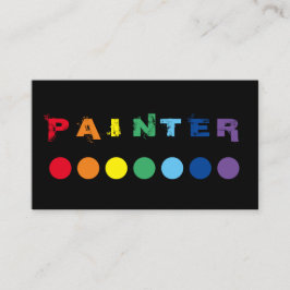 Tarjeta De Visita Elegantes puntos de color arcoiris pintores