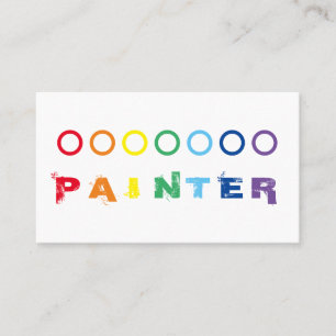 Tarjeta De Visita Elegantes puntos de color arcoiris pintores