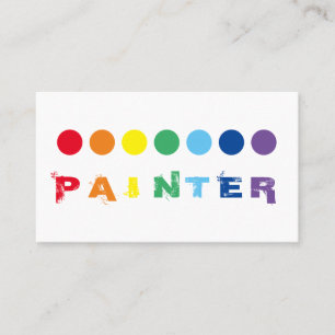 Tarjeta De Visita Elegantes puntos de color arcoiris pintores
