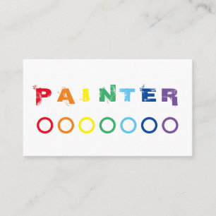 Tarjeta De Visita Elegantes puntos de color arcoiris pintores