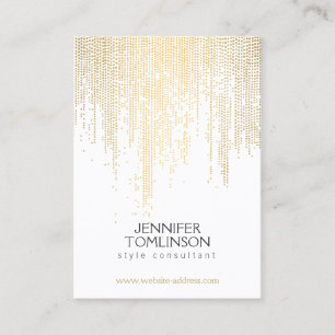 Tarjeta De Visita Elegantes puntos Faux Gold Confetti en blanco gran
