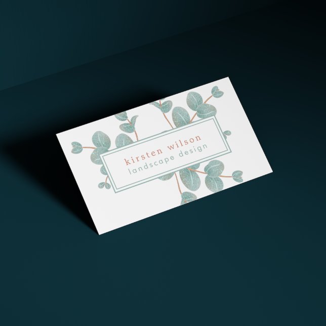 Tarjeta De Visita Elegantes ramas de eucalipto plateado - Personaliz (Subido por el creador)