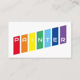Tarjeta De Visita Elegantes rayas de color arcoiris pintadas