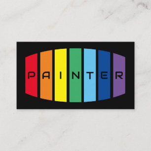 Tarjeta De Visita Elegantes rayas de color arcoiris pintadas