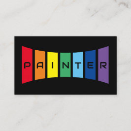 Tarjeta De Visita Elegantes rayas de color arcoiris pintadas