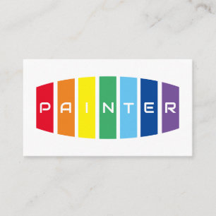 Tarjeta De Visita Elegantes rayas de color arcoiris pintadas