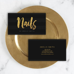 Tarjeta De Visita Elegantes rayas nalgas negras de pincel