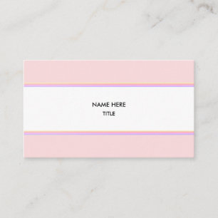 Tarjeta De Visita Elegantes rayas rosadas de Ipanema sobre blanco