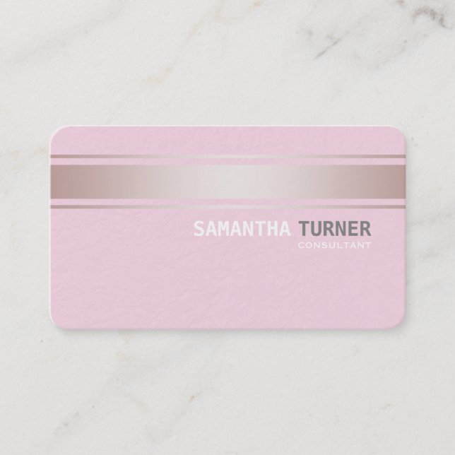 Tarjeta De Visita Elegantes rayas rosadas Personalizado texturado ro (Anverso)