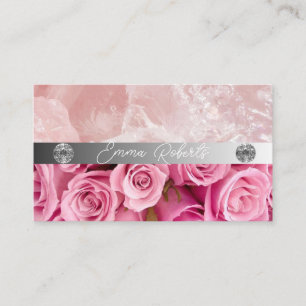 Tarjeta De Visita Elegantes Rosas de acuarela rosa