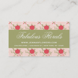 Tarjeta De Visita Elegantes Rosas retro florales