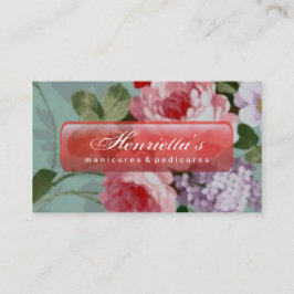 Tarjeta De Visita Elegantes rosas rojas rosadas de época
