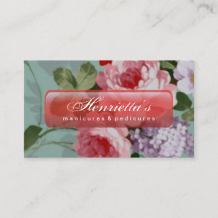 Tarjeta De Visita Elegantes rosas rojas rosadas de época