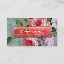 Tarjeta De Visita Elegantes rosas rojas rosadas de época