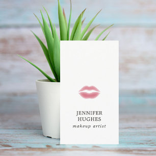 Tarjeta De Visita Elegantes simples mínimos palidecen - maquillaje
